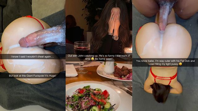 Unfaithful Wife Deceives Husband About Dinner with John - Gets Pounded Hard and Snapchats Him