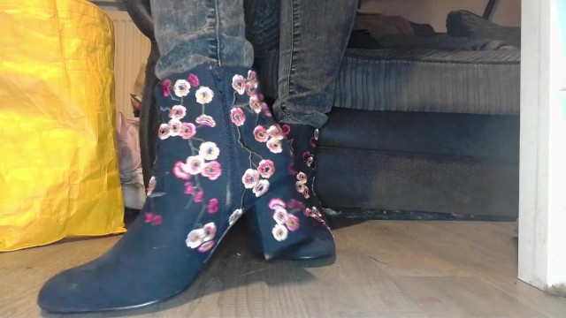 Curvy Babe Shows Off Her Stunning Ankle Boots Collection