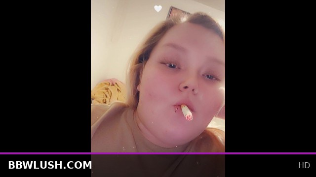 Smoking and Flashing My Big Tits in a Sexy BBW Session