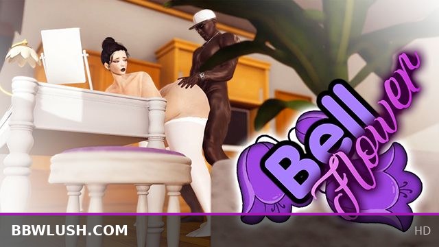 Curvy MILF Bellflower Sweetly Takes a Big Black Cock from Behind at the Table